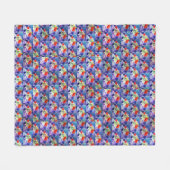 Couverture Polaire Chien Rouet Avec Fleurs, (Devant (Horizontal))