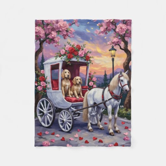 Couverture Polaire Chien Setter Anglais Saint-Valentin (Devant)