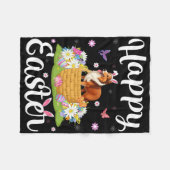 Couverture Polaire Chien Sheltie Joyeuses Pâques Chasse aux œufs Lapi (Devant (Horizontal))