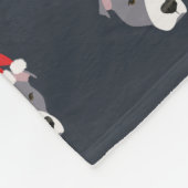 Couverture Polaire Chien taureau blanc gris de Noël (Coin)