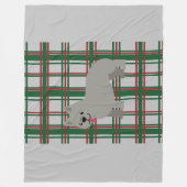 Couverture Polaire Chien-taureau français gris, Jeu de Noël (Devant)