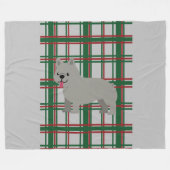 Couverture Polaire Chien-taureau français gris, Jeu de Noël (Devant (Horizontal))