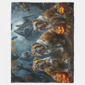 Couverture Polaire Chien-taureau Halloween nuit Chien de nuit plaisir (Devant)