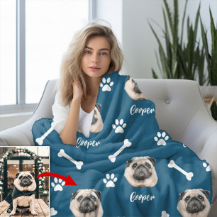 Couverture Polaire Chien-taureaux français, animal de compagnie perso