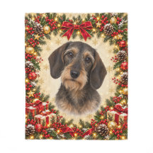 Chien Teckel Noël Photo Personnalisée