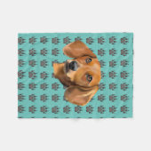 Couverture Polaire Chien teckel rouge (Devant (Horizontal))