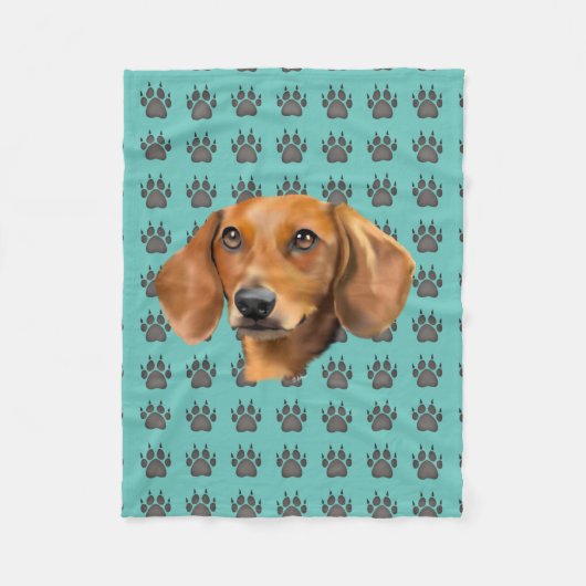 Couverture Polaire Chien teckel rouge (Devant)