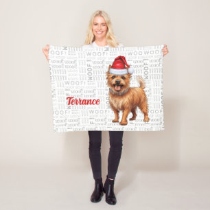 Couverture Polaire Chien Terrier australien avec nom Noël