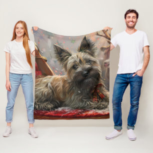 Couverture Polaire Chien Terrier Skye Noël Festif