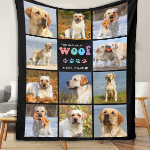 Couverture Polaire Chien Vous M'Avez Eu À WOOF Custom 11 Photo Collag