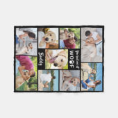 Couverture Polaire Chien VOUS M'AVEZ EU À WOOF Photo Collage Black (Devant (Horizontal))
