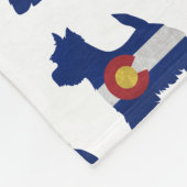 Couverture Polaire Chien Westie race Colorado Drapeau Silhouette (Coin)