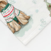 Couverture Polaire Chien Yorkies de Noël (Coin)