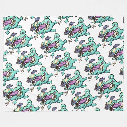 Couverture Polaire Chien zombie (Devant (Horizontal))