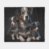 Couverture Polaire Chienne et chiots (Devant (Horizontal))