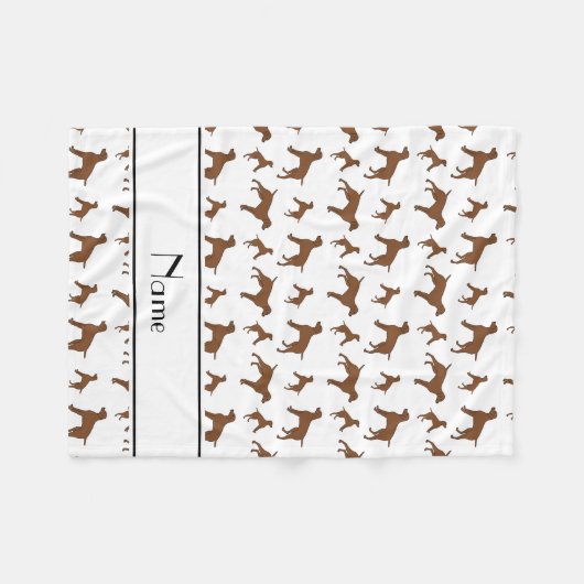 Couverture Polaire Chiens allemands blancs nommés faits sur commande (Devant (Horizontal))