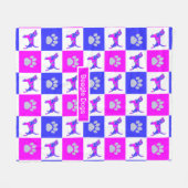 Couverture Polaire Chiens beagles Chien & Paw Hot Rose et Bleu (Devant (Horizontal))