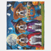 Couverture Polaire Chiens beagles Citrouille Halloween Drôle (Devant)