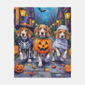 Couverture Polaire Chiens beagles en costume d'Halloween (Devant)