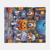 Couverture Polaire Chiens beagles en costume d'Halloween (Devant (Horizontal))