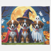 Couverture Polaire Chiens bergers belges Citrouille Halloween Funny (Devant (Horizontal))