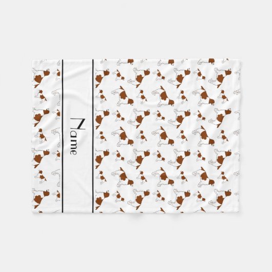 Couverture Polaire Chiens blancs nommés faits sur commande de (Devant (Horizontal))