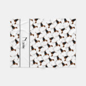 Couverture Polaire Chiens blancs nommés personnalisés de fox-hound (Devant (Horizontal))