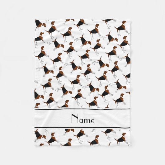 Couverture Polaire Chiens blancs nommés personnalisés de fox-hound (Devant)