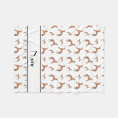 Couverture Polaire Chiens blancs nommés personnalisés de whippet (Devant (Horizontal))