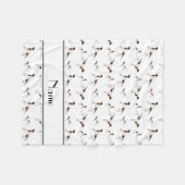 Couverture Polaire Chiens blancs nommés personnalisés d'indicateur (Devant (Horizontal))