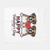 Couverture Polaire Chiens Boxer Joyeuse Saint-Valentin Vintage (Devant (Horizontal))