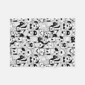 Couverture Polaire Chiens caricaturaux (Devant (Horizontal))