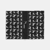 Couverture Polaire Chiens dalmatiens noirs nommés personnalisés (Devant (Horizontal))