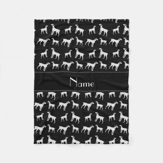 Couverture Polaire Chiens dalmatiens noirs nommés personnalisés (Devant)