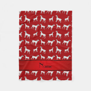 Couverture Polaire Chiens dalmatiens rouges nommés personnalisés