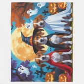 Couverture Polaire Chiens de Basenji Citrouille Halloween drôle (Devant)