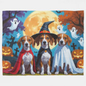 Couverture Polaire Chiens de Basenji Citrouille Halloween drôle (Devant (Horizontal))