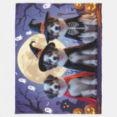Couverture Polaire Chiens de berger anatoliens Citrouille Halloween D (Devant)