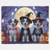 Couverture Polaire Chiens de berger anatoliens Citrouille Halloween D (Devant (Horizontal))