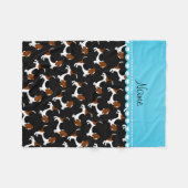 Couverture Polaire Chiens de chasse noirs nommés personnalisés de (Devant (Horizontal))