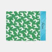Couverture Polaire Chiens de chevrier vert nom personnalisé (Devant (Horizontal))