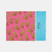 Couverture Polaire Chiens de chow chow à chow rose (Devant (Horizontal))