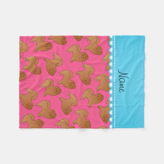 Couverture Polaire Chiens de chow chow à chow rose (Devant (Horizontal))