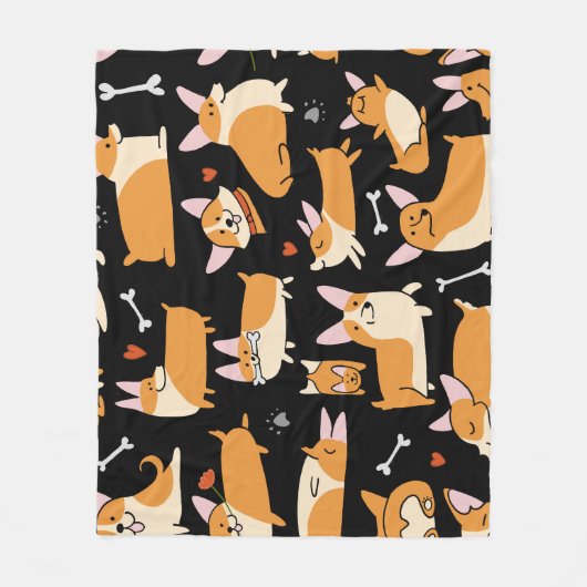 Couverture Polaire Chiens De Corgi, Arrière - plan Sans Seamless. (Devant)