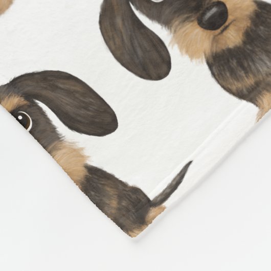 Couverture Polaire Chiens de Dachshund À poils durs Motif Cute Teckel (Coin)