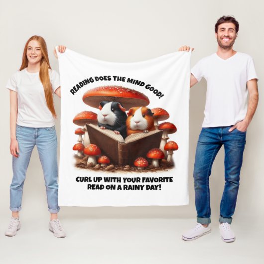 Couverture Polaire Chiens De Guinée Drôle À Lire Sous Champignons Rou (En situation)