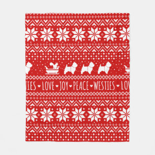 Couverture Polaire Chiens de Noël des Westis de Noël des Terriers b