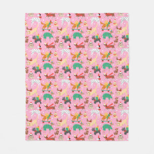 Couverture Polaire Chiens de Noël en Motif de vêtements de vacances
