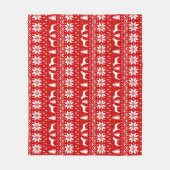 Couverture Polaire Chiens de Noël Fêtes de Noël Rouge (Devant)