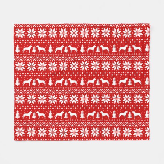 Couverture Polaire Chiens de Noël Fêtes de Noël Rouge (Devant (Horizontal))